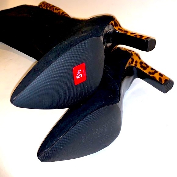 Alfani Step in Flex Tadashi heeled boot in black suede and leopard size 5 1/2 - Picture 5 of 10